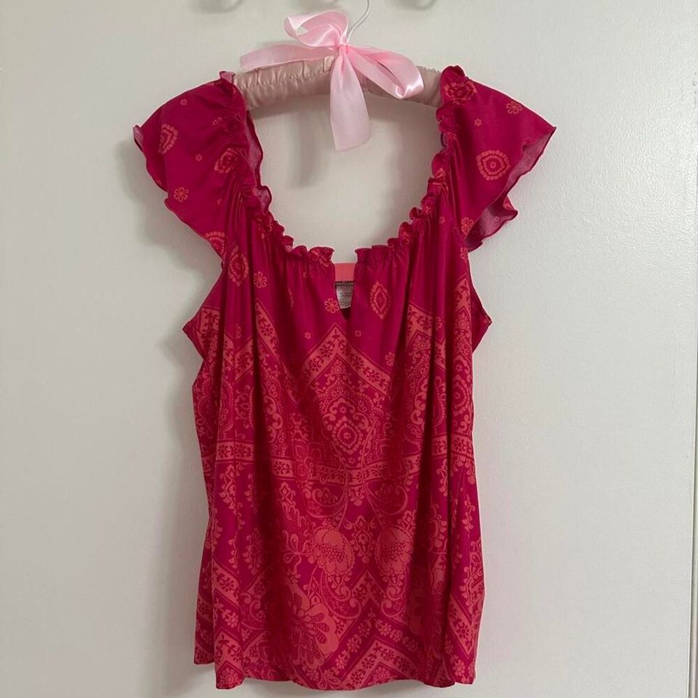 Linea-donatella Women's Pink and Red Blouse